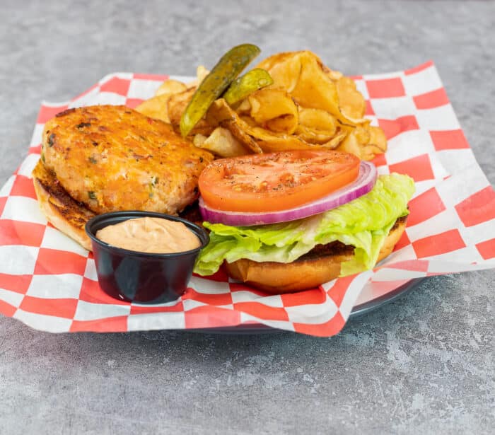 Shinnecock Lobster Factory 11052020__Salmon burger 004